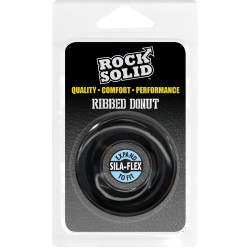 RockSolid by Doc Johnson Cockring The Ribbed Donut 28 mm Noir